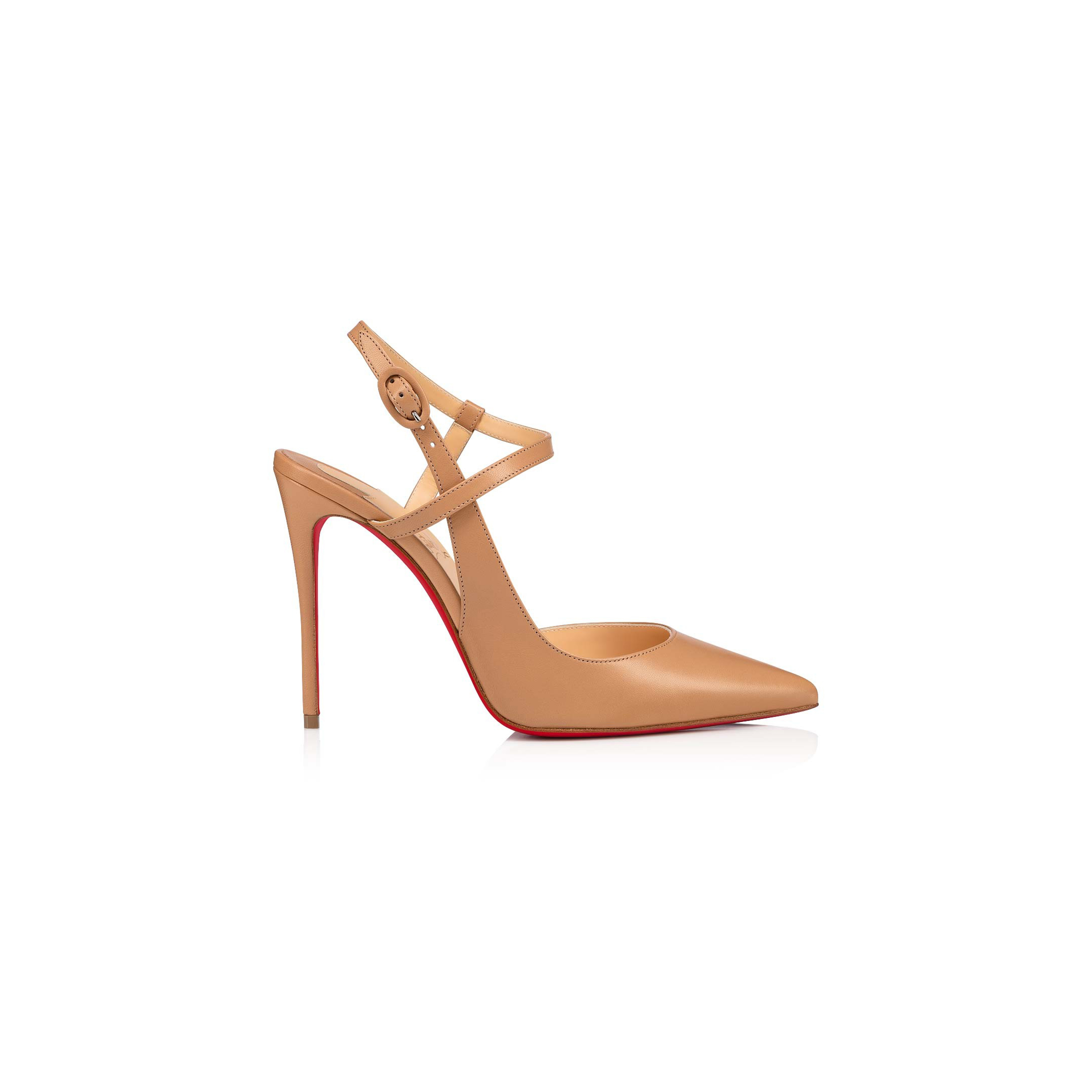 Ch**an louboutin jenlove 100 mm strappy pumps-kid leather-blush-women 3210590pk1a